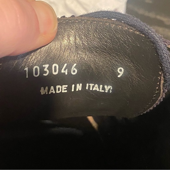 Mens Brooks Brothers Navy blue suede Wingtip Oxfords shoes Size 9 Made In Italy - Picture 6 of 7